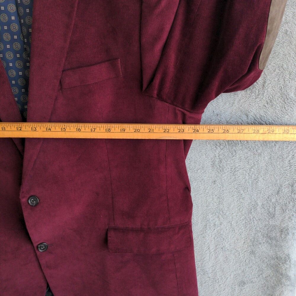 Ralph Lauren Black Label Corduroy Blazer 46L Burgundy Elbow Patches Academia - Picture 9 of 12